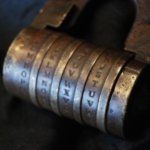 Rare Antique 26-Letter Combination Lock